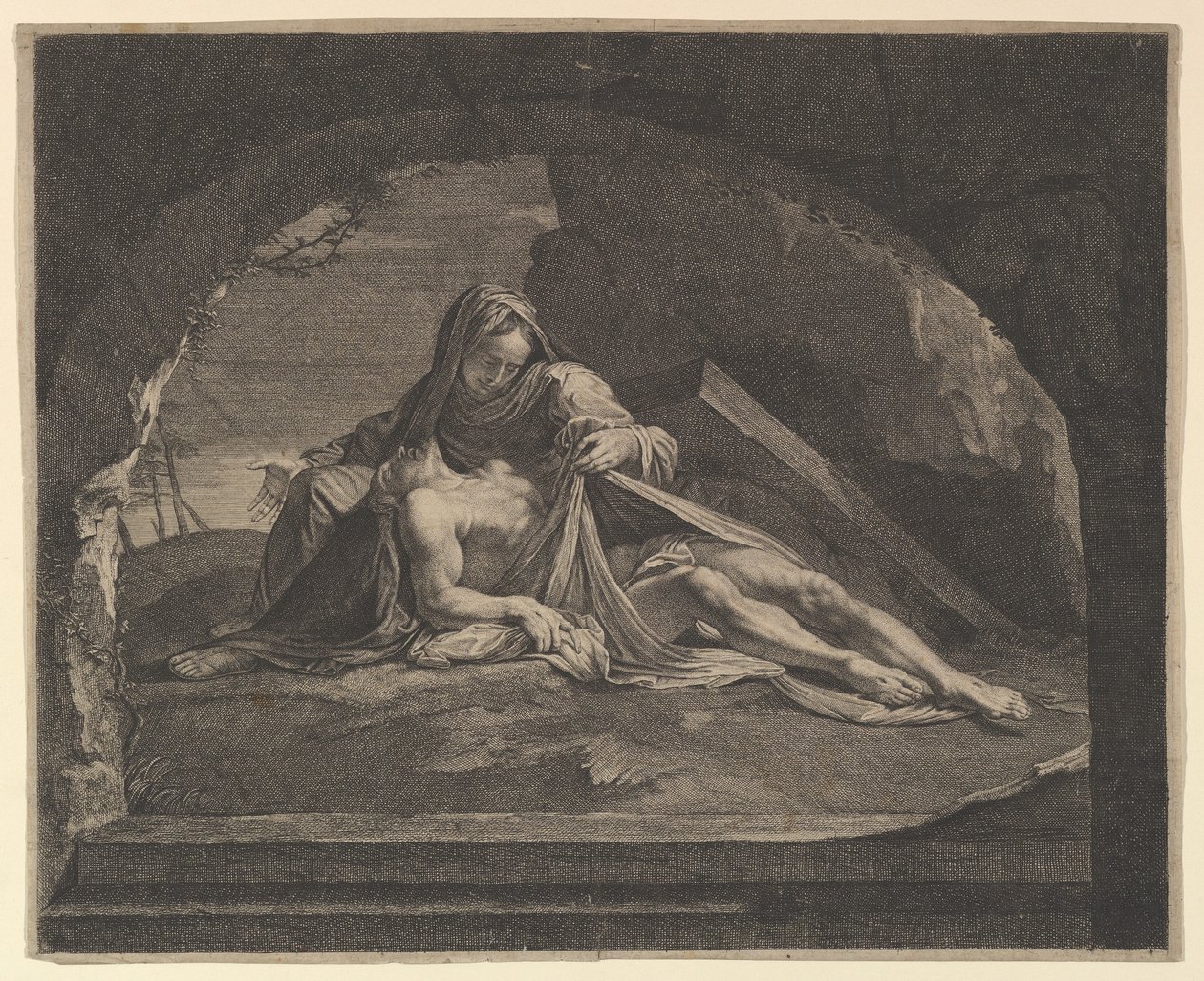 Jomfruen ved graven. af Jean Morin