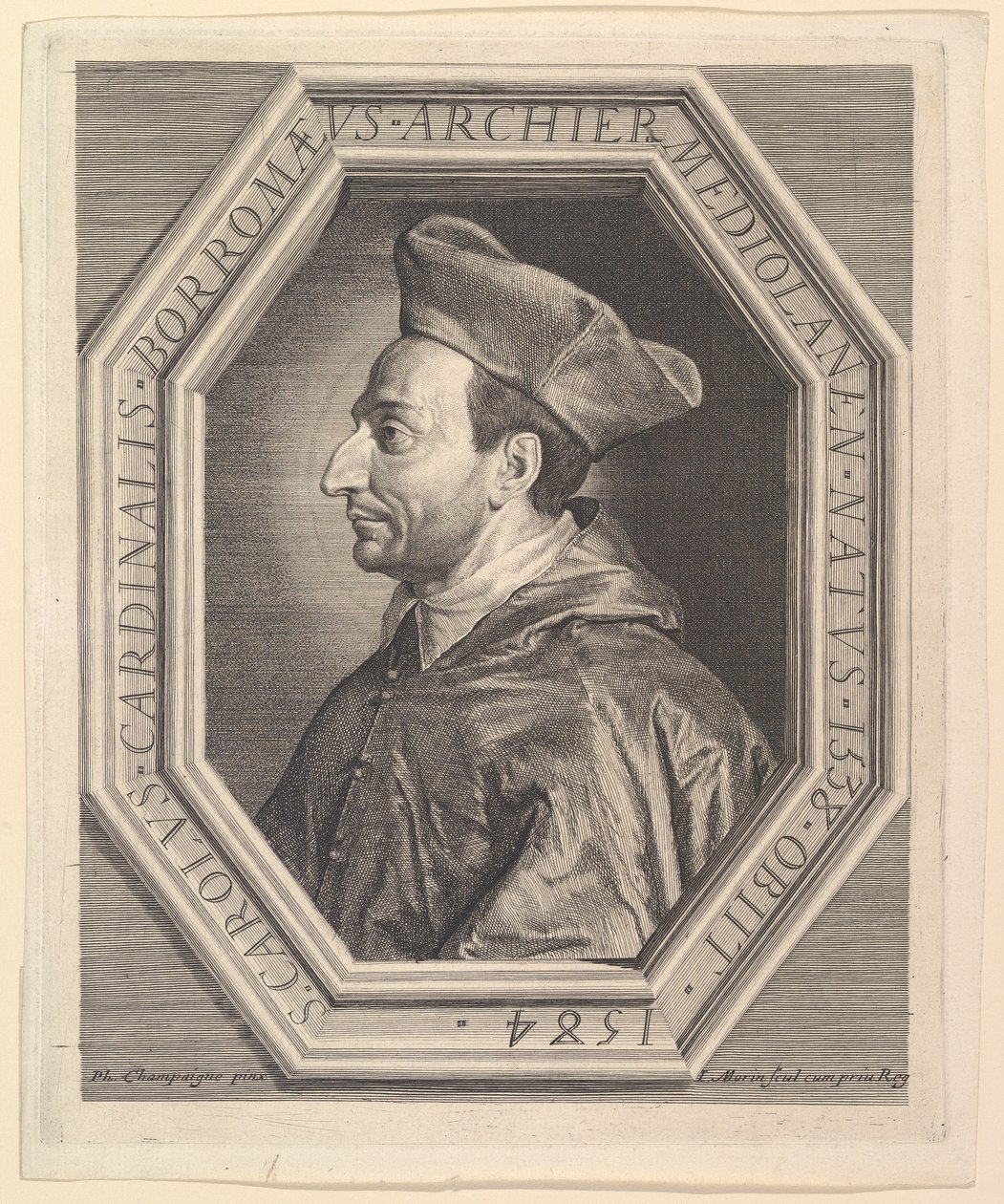 Sankt Charles Borromeo, kardinal og ærkebiskop af Milano. af Jean Morin