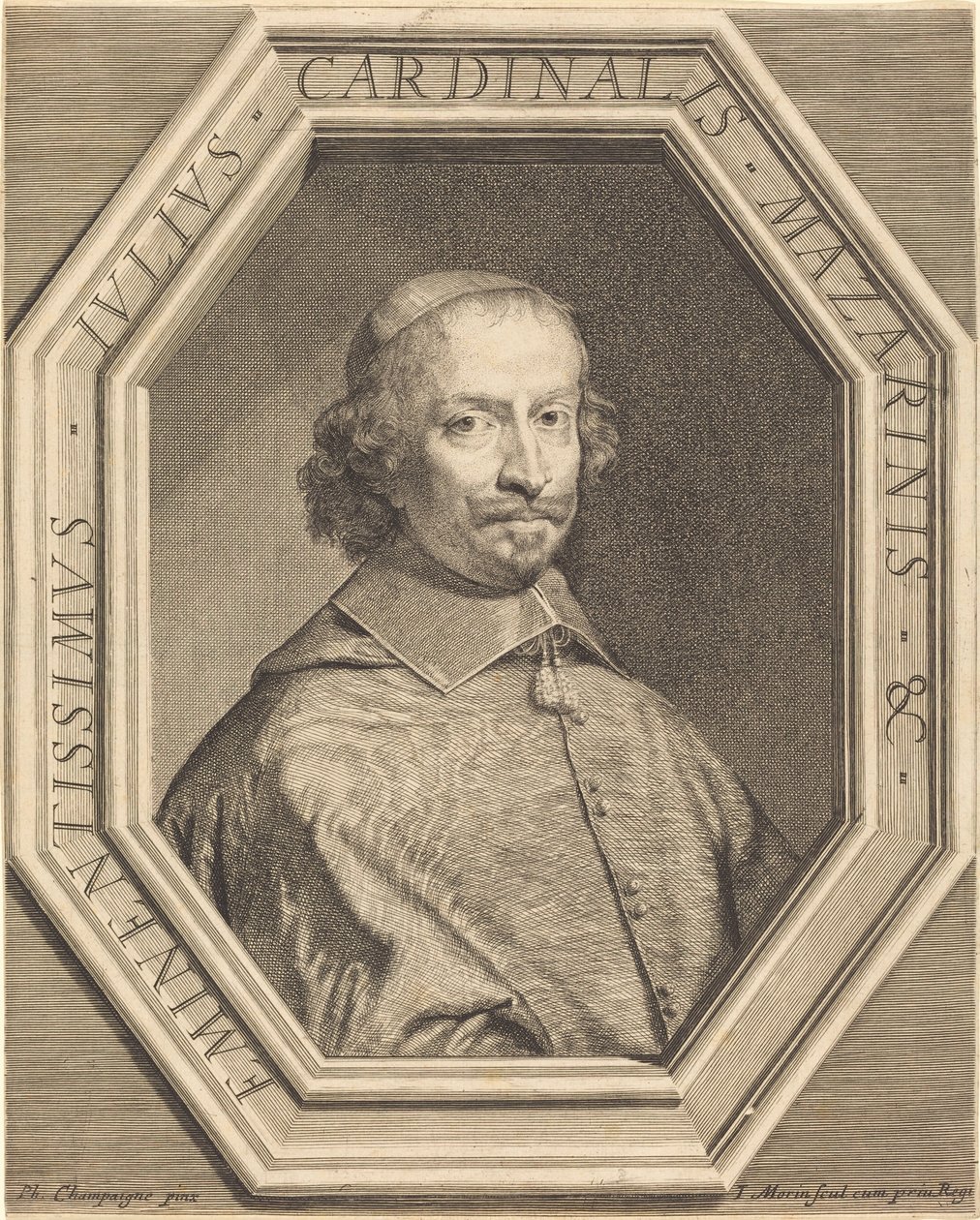 Kardinal Mazarin af Jean Morin after Philippe de Champaigne