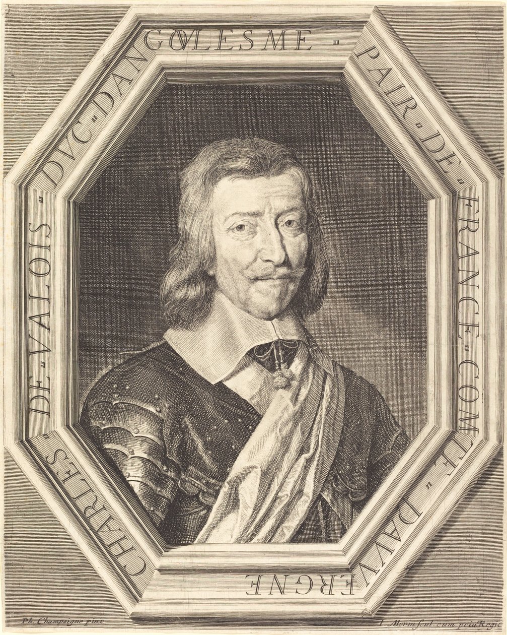 Charles de Valois, hertug af Angouleme af Jean Morin after Philippe de Champaigne