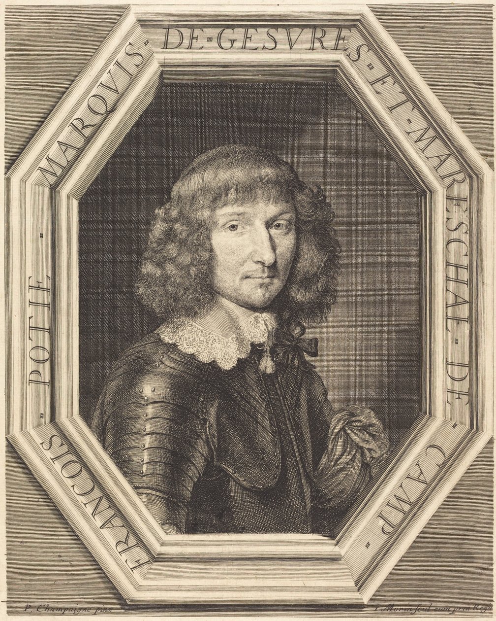 Francois Potier, markis af Gesvres af Jean Morin after Philippe de Champaigne