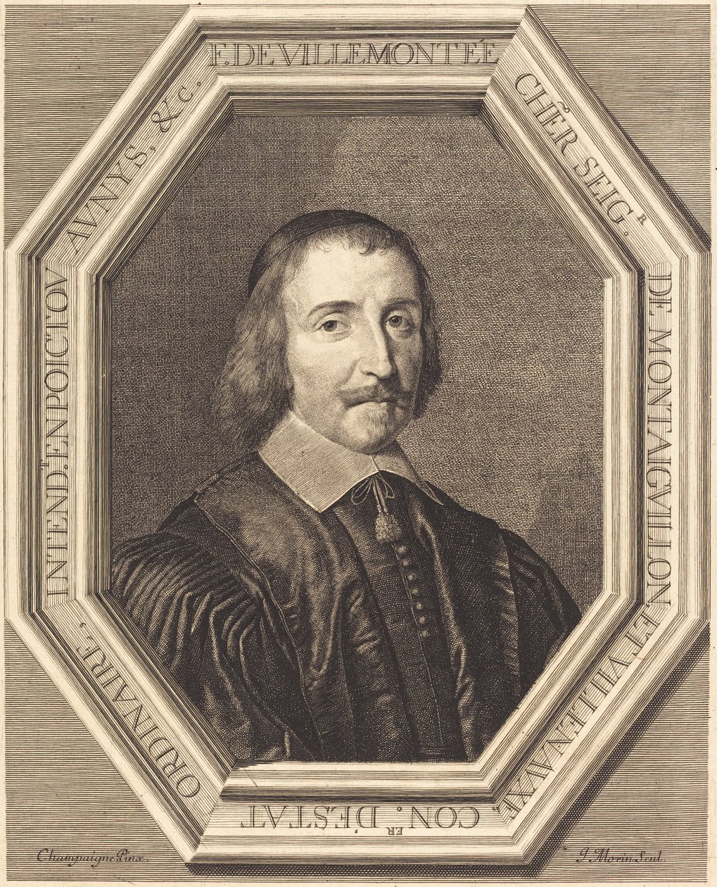 Francois de Villemontée af Jean Morin after Philippe de Champaigne
