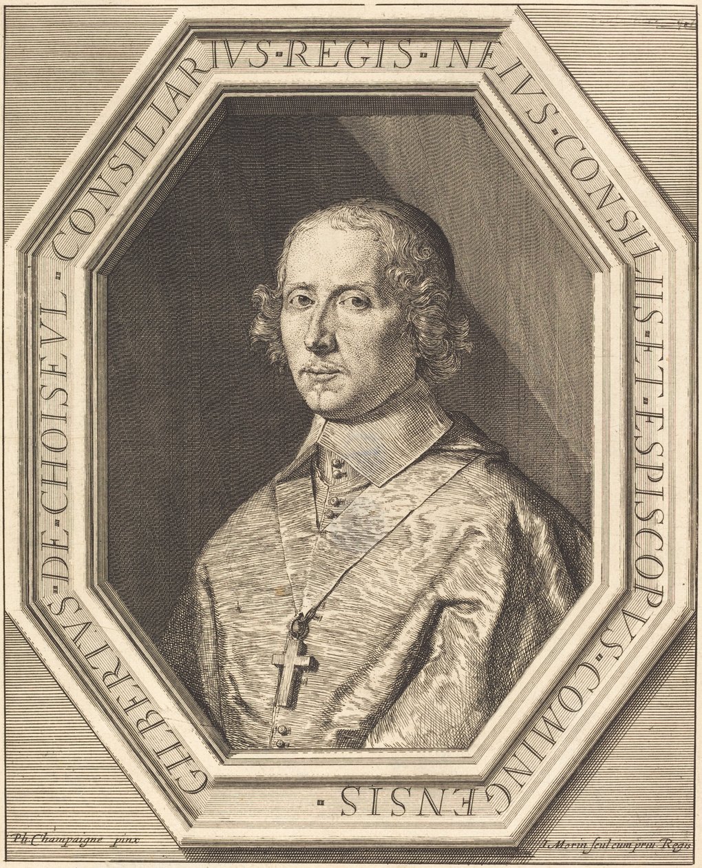 Gilbert de Choiseul du Plessis Praslin af Jean Morin after Philippe de Champaigne