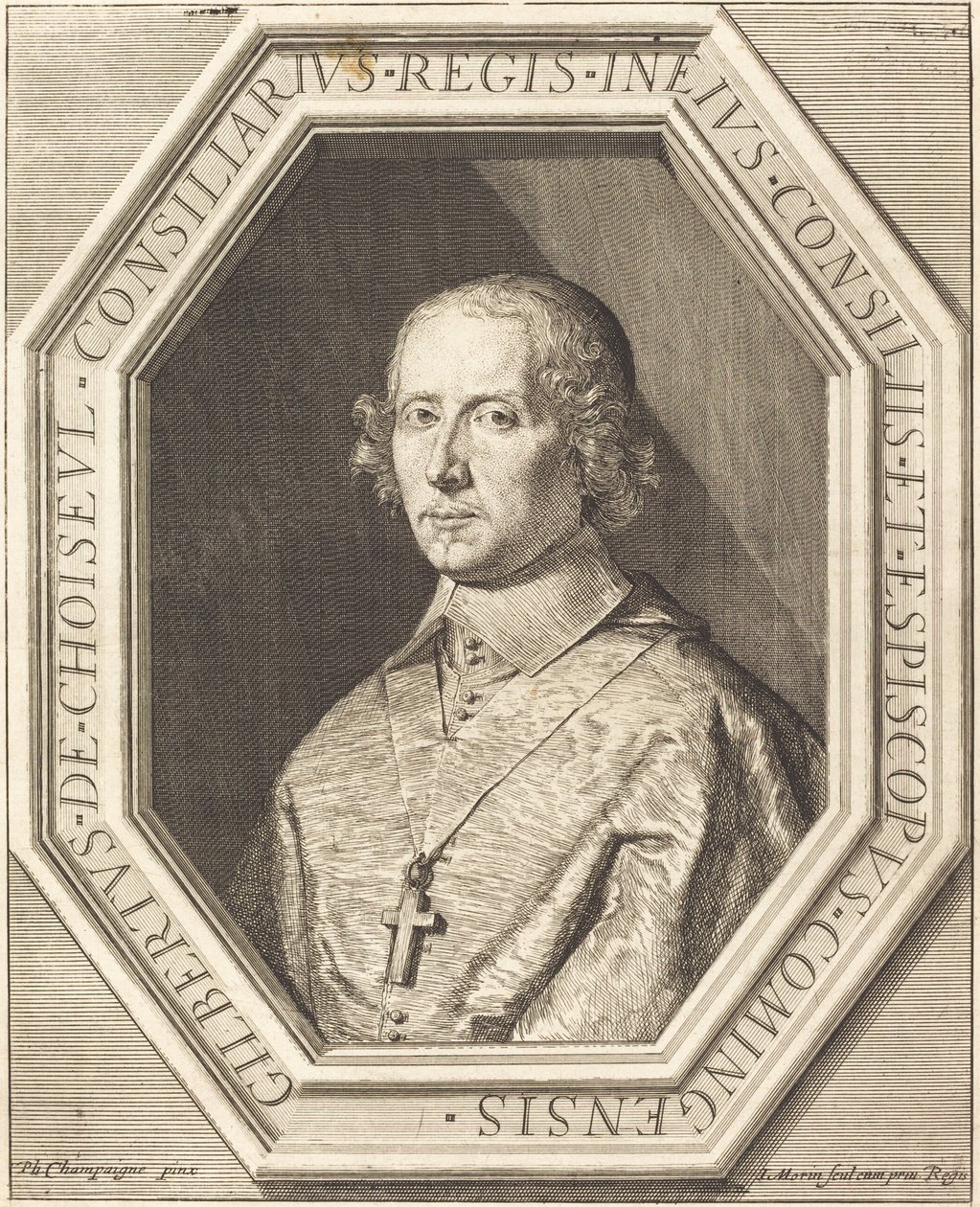 Gilbert de Choiseul du Plessis Praslin af Jean Morin after Philippe de Champaigne