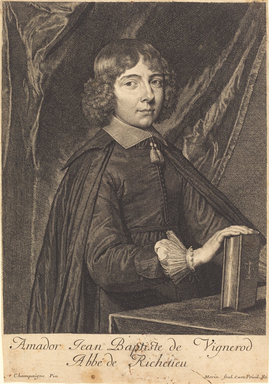 Jean Baptiste Amidor Vignerod af Jean Morin after Philippe de Champaigne