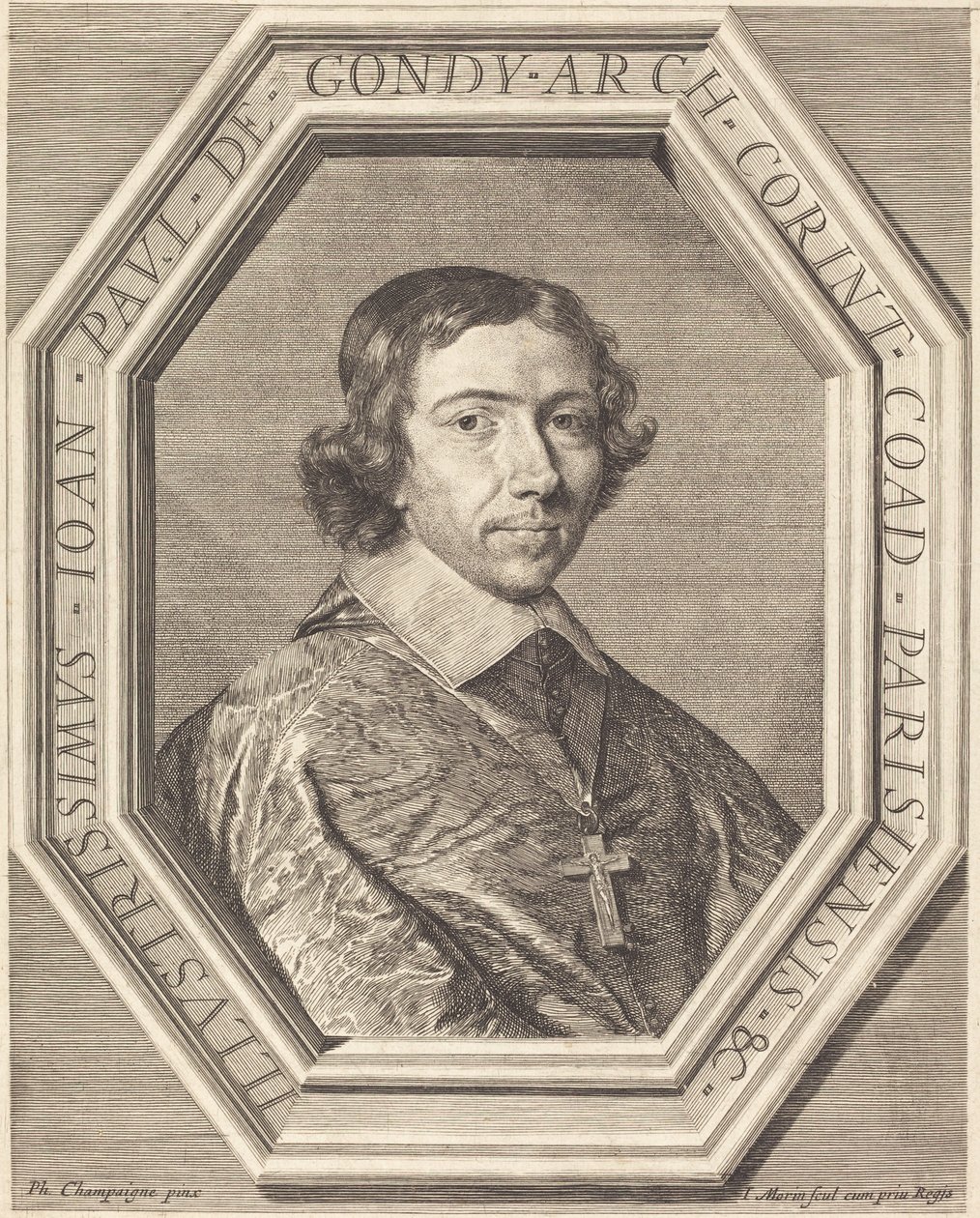 Jean Francois Paul de Gondy af Jean Morin after Philippe de Champaigne