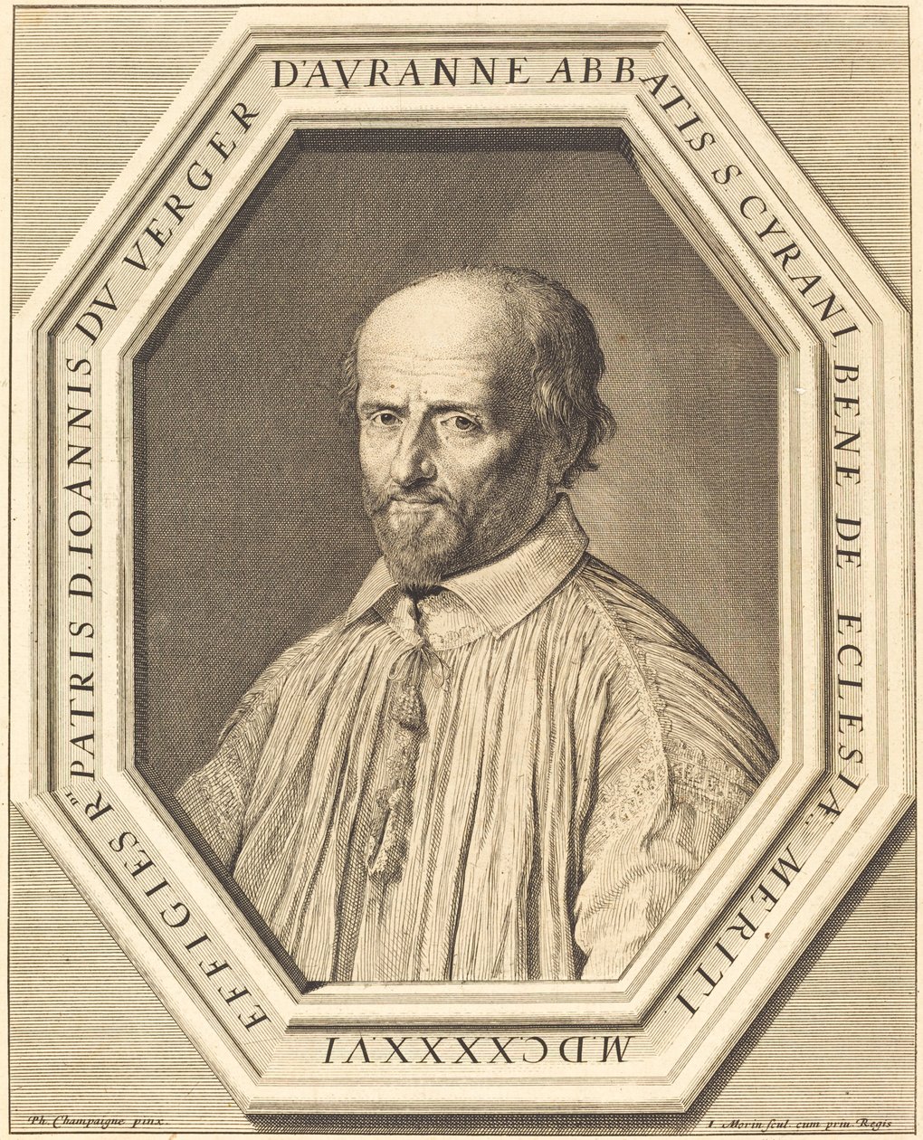 Jean Verger de Hauranne af Jean Morin after Philippe de Champaigne