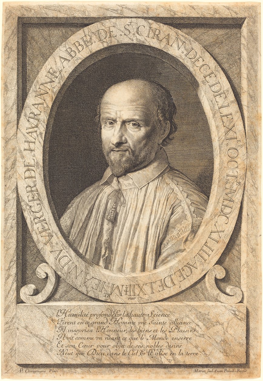 Jean du Verger de Hauranne af Jean Morin after Philippe de Champaigne