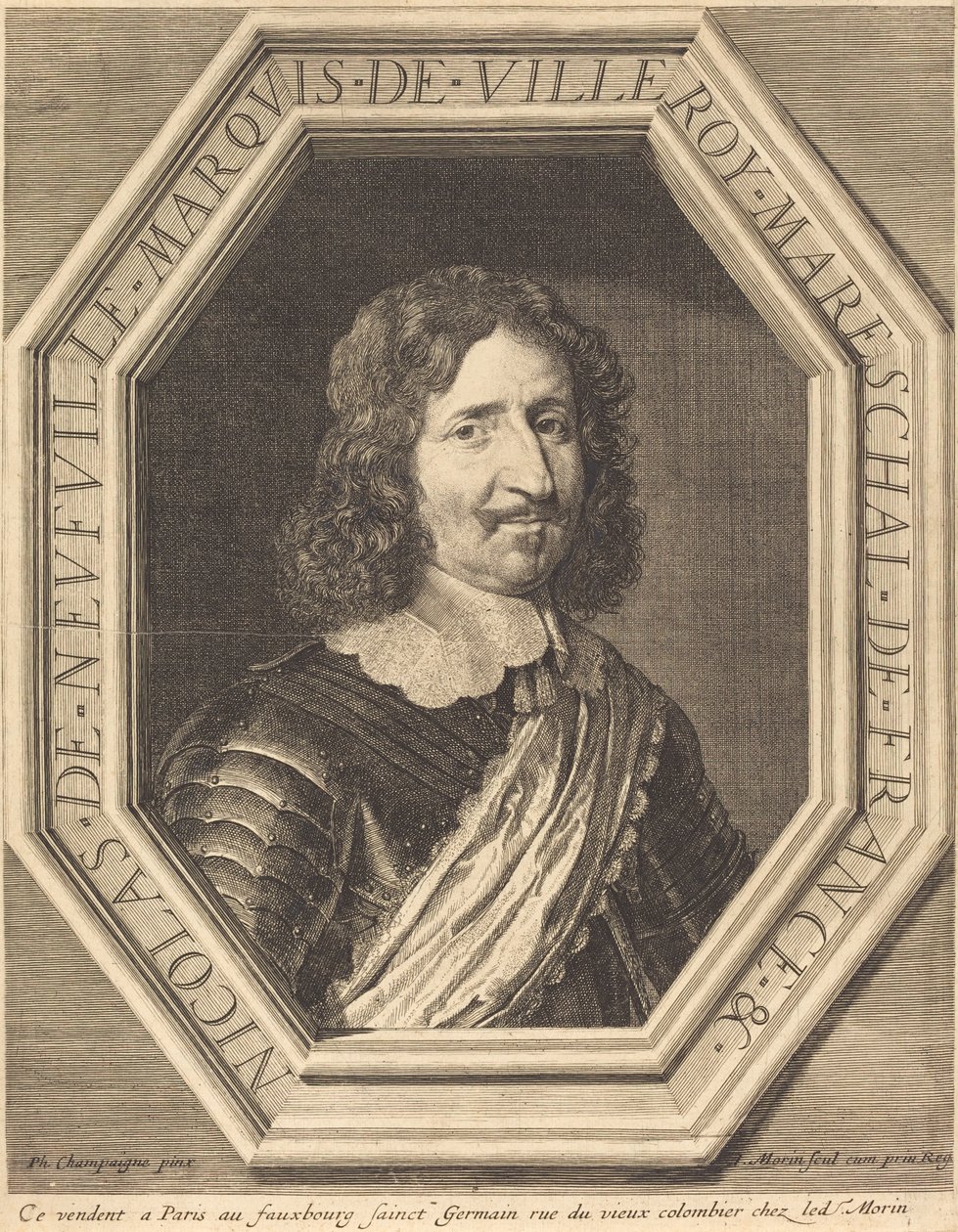 Nicholas de Neufville, markis af Villeroy af Jean Morin after Philippe de Champaigne