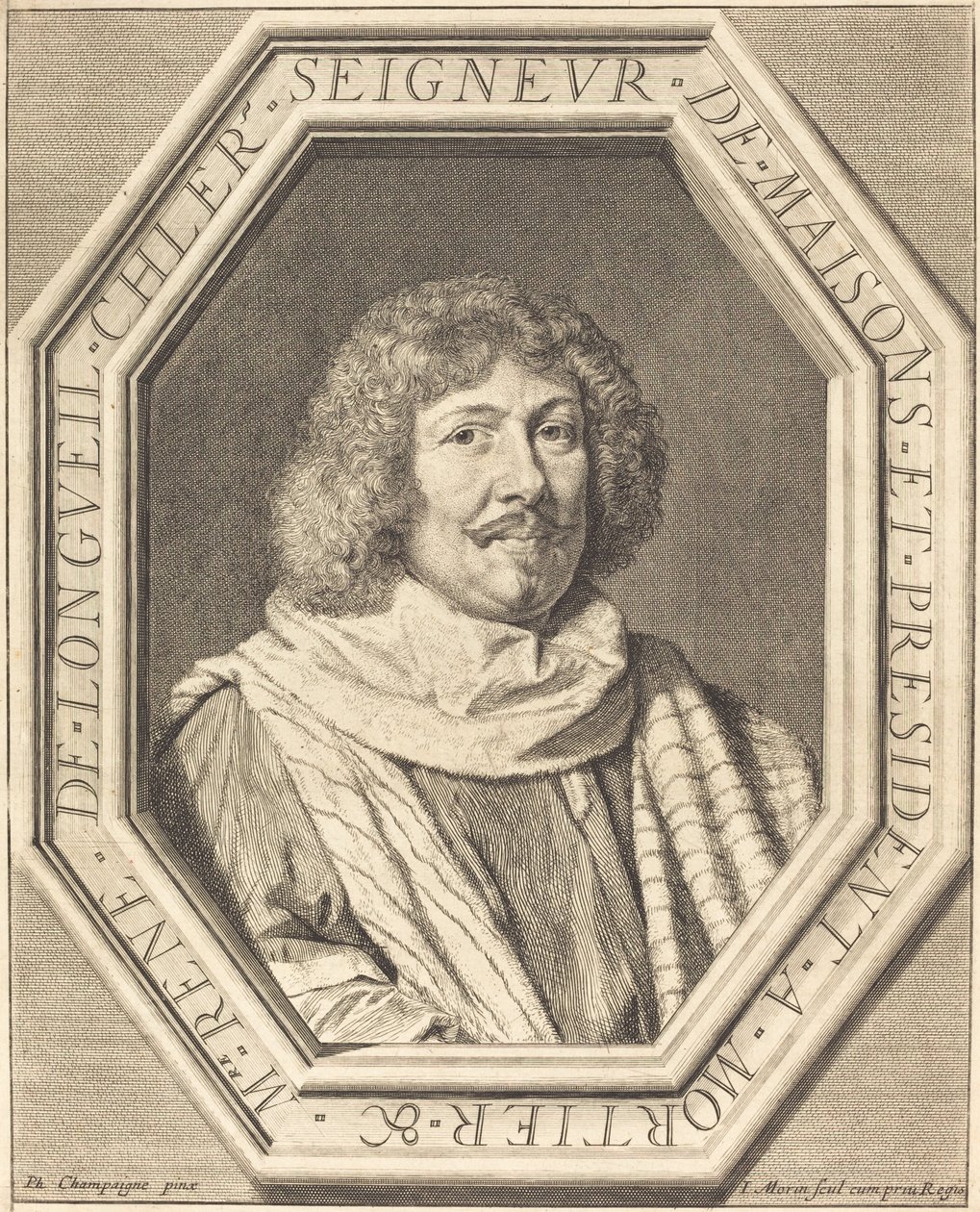 Rene de Longueil, markis af Maisons af Jean Morin after Philippe de Champaigne