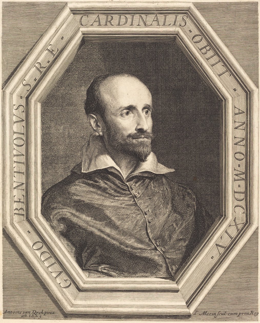 Kardinal Guido Bentivoglio af Jean Morin, after Sir Anthony van Dyck