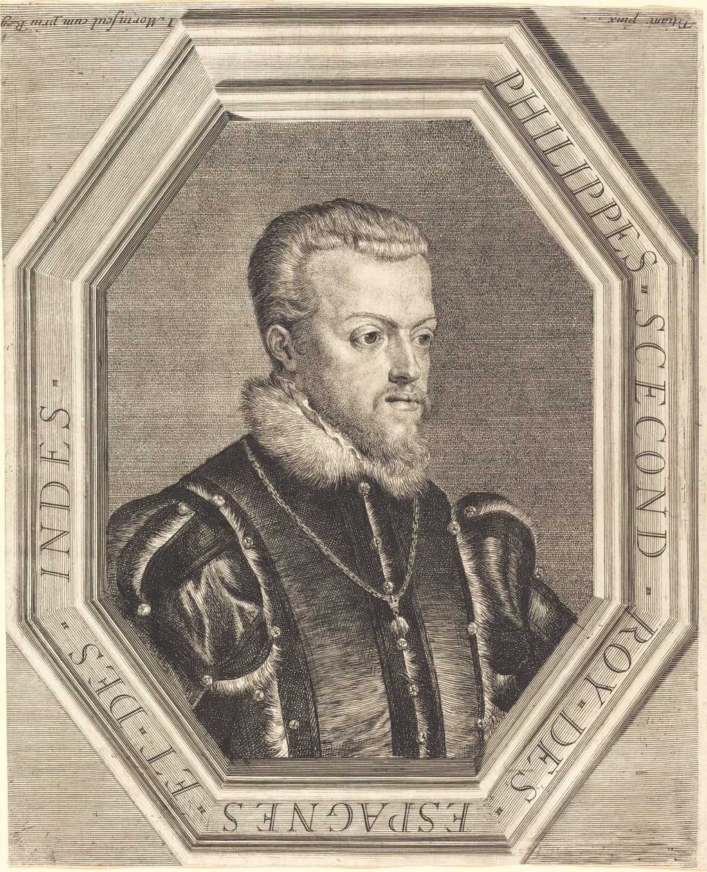 Philippe II, konge af Spanien af Jean Morin after Titian
