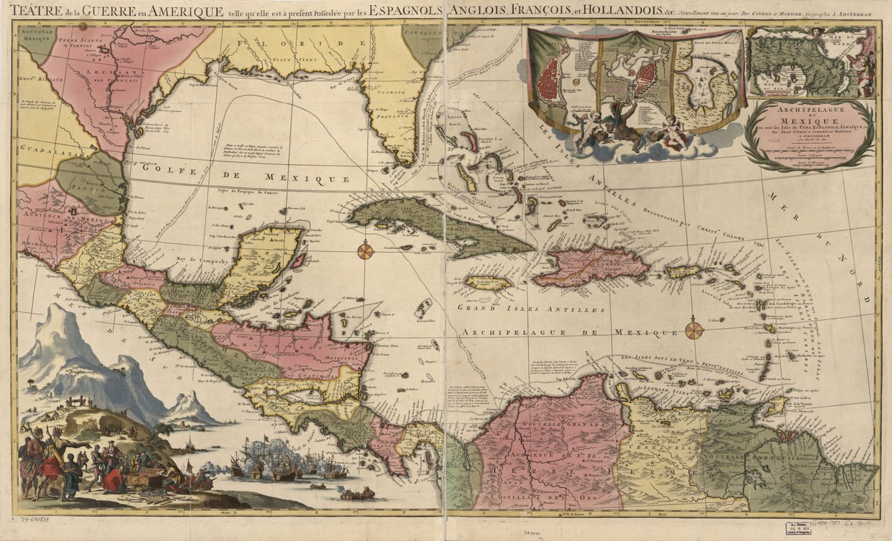Mexicos øhav hvor er øerne Cuba, Spanien, Jamaica osv. af Jean; Mortier Cóvens