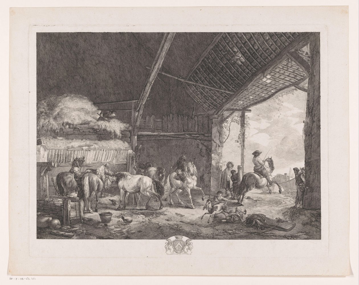 Figurer og heste i posthusets stald L
