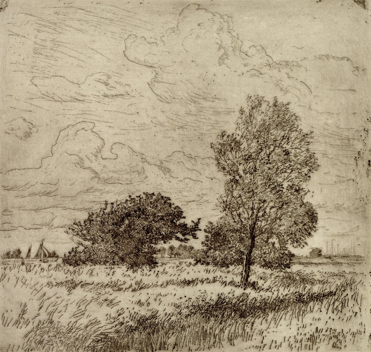 Sommervind, 1904-06 (tørpunkt) af Jean Paul Kayser
