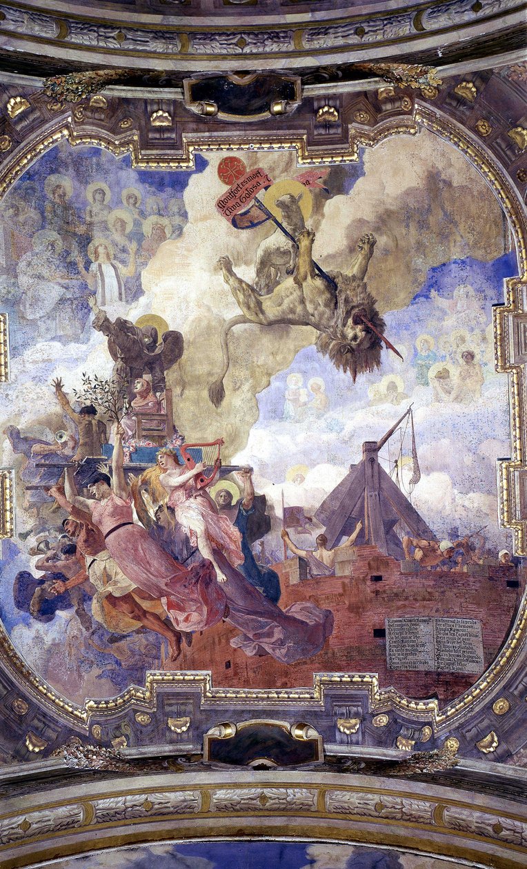 Loftet ved rådhuset i Toulouse: Allegori om Simon de Montforts død af Jean Paul Laurens af Jean Paul Laurens