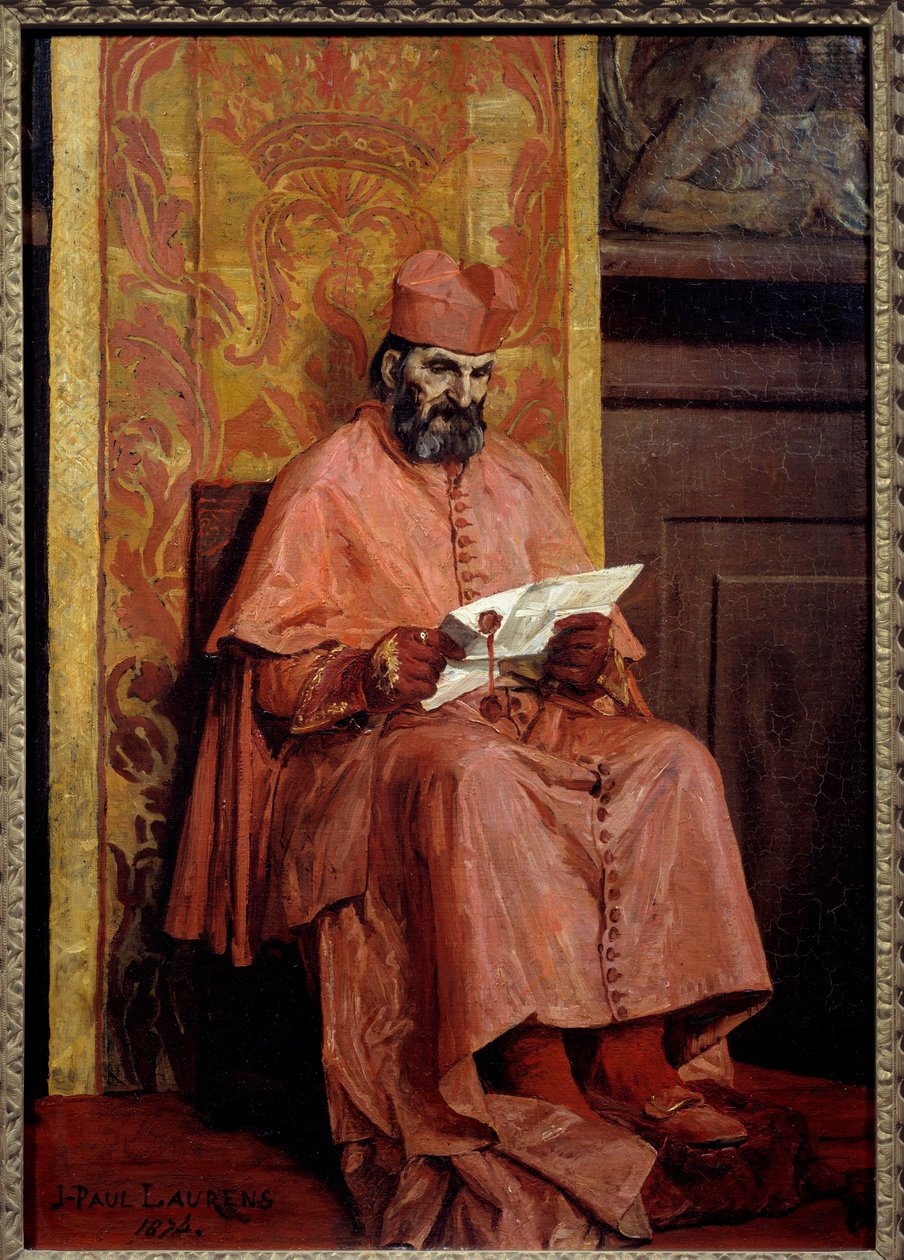 Kardinalen. Maleri af Jean Paul Laurens (1838-1921) af Jean Paul Laurens