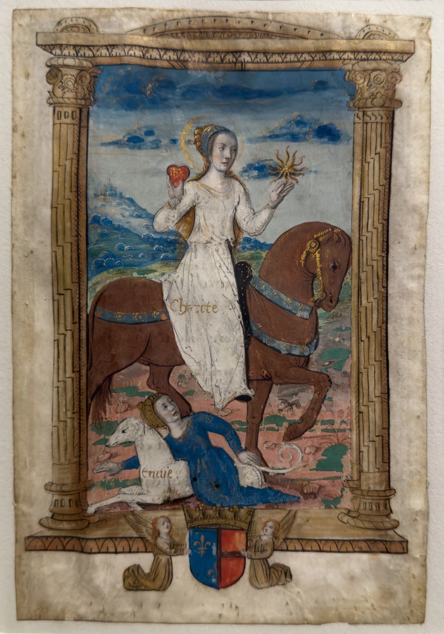 Næstekærlighed og misundelse. Les rondeaux des vertus, efter 1515 (Malet og illumineret pergament) af Jean Pichore