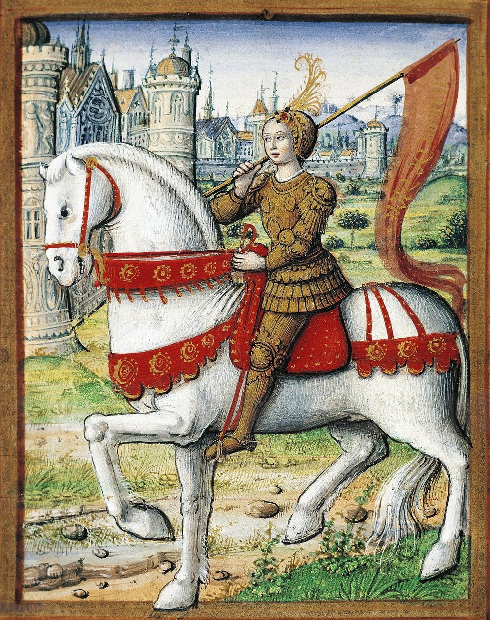 Miniature til Les vies des femmes célèbres af Antoine Dufour, ms. 17, folio 76 verso, Nantes, Musée Dobrée, 1504-1506. af Jean Pichore