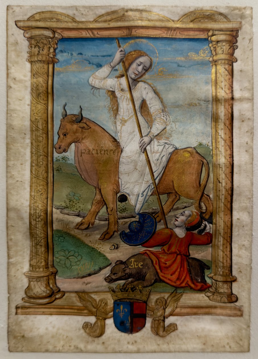 Patience, I. Les rondeaux des vertus, efter 1515 (Malet og illumineret pergament) af Jean Pichore