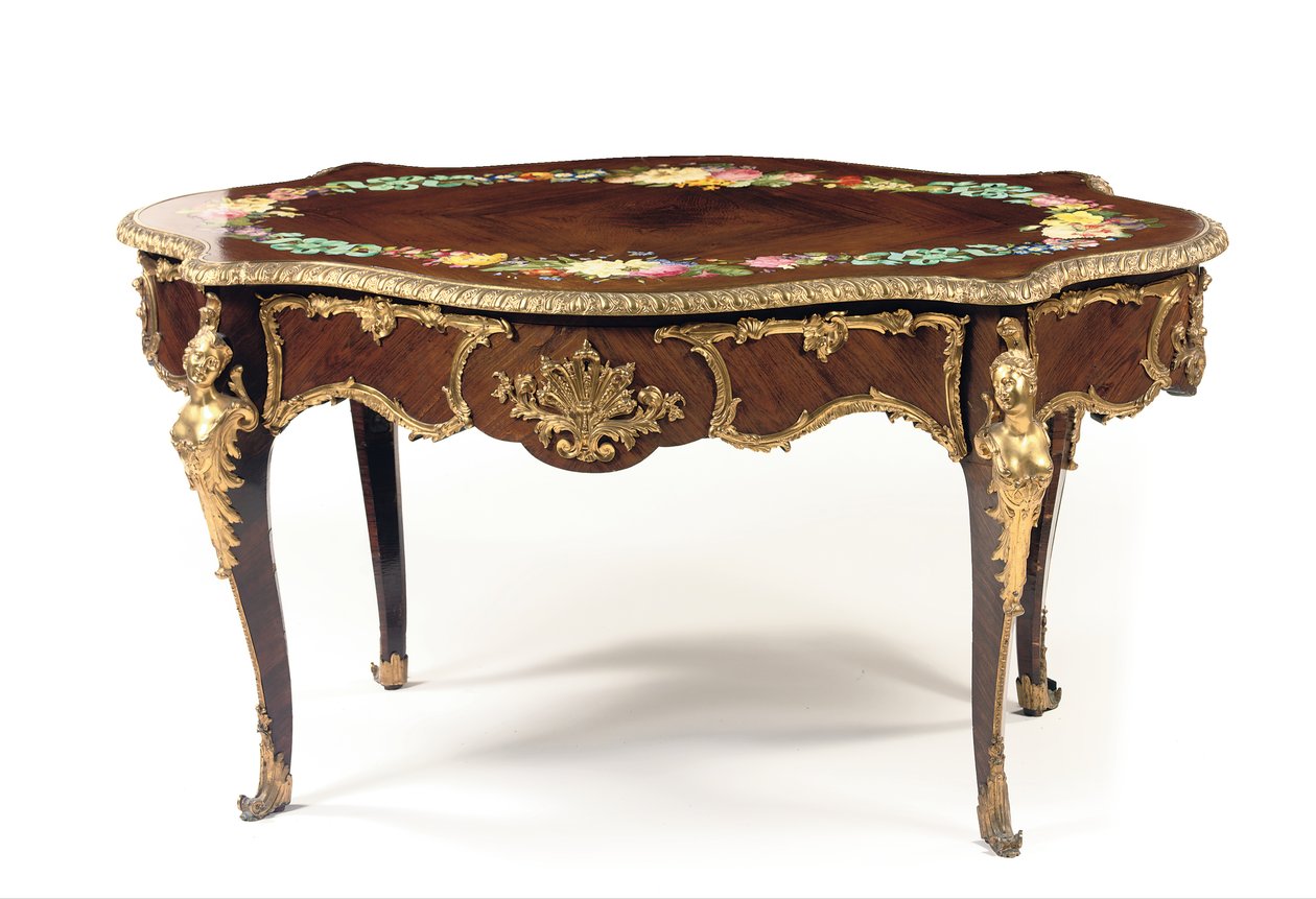 Napoleon III midterbord, ca. 1856 (palisander & emalje) (se også 476435 og 476436) af Jean Pierre Alexandre Tahan