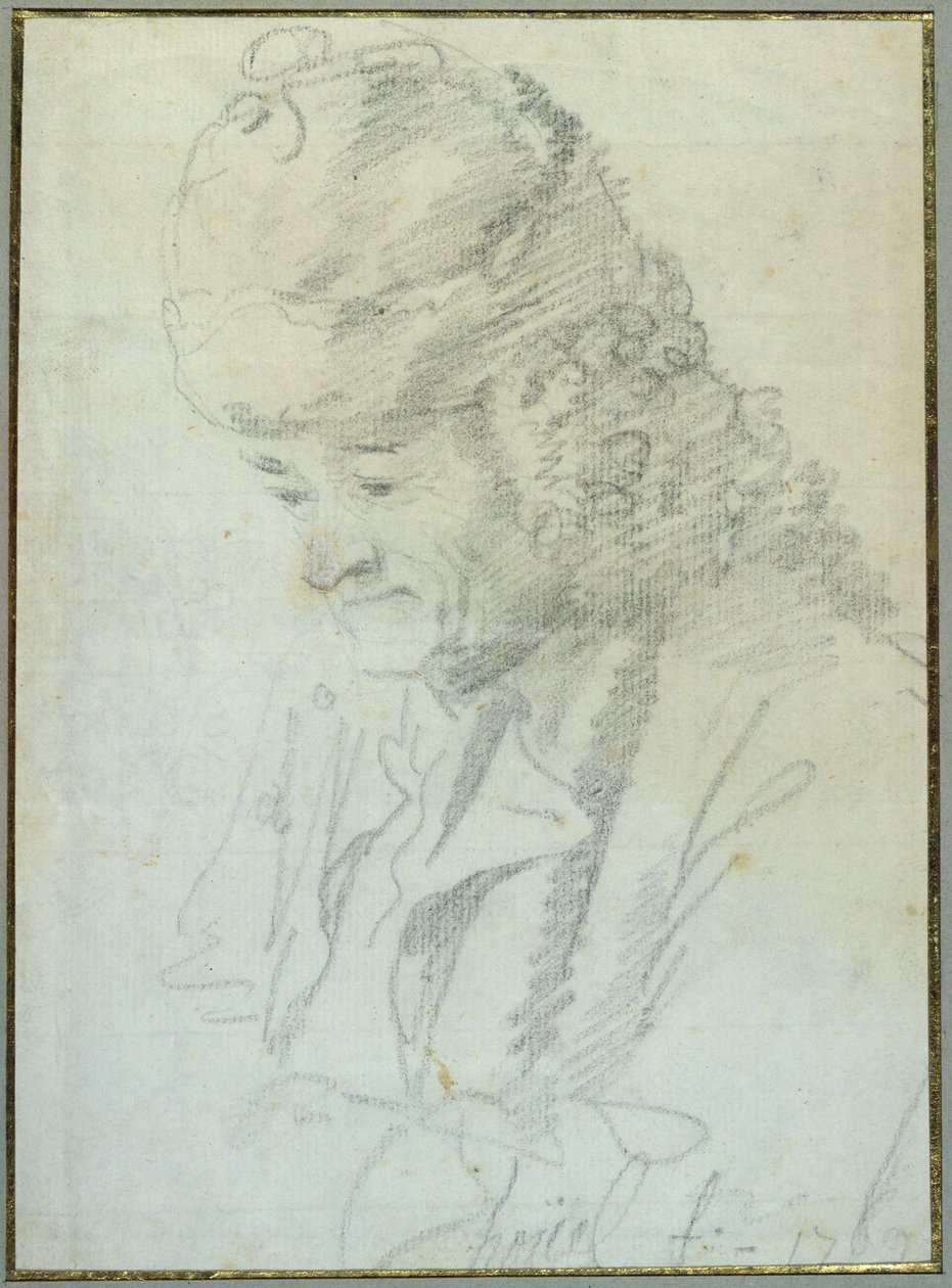 Voltaire (1694-1778) i alderdommen, 1769 (farveblyant på papir) af Jean Pierre Houel