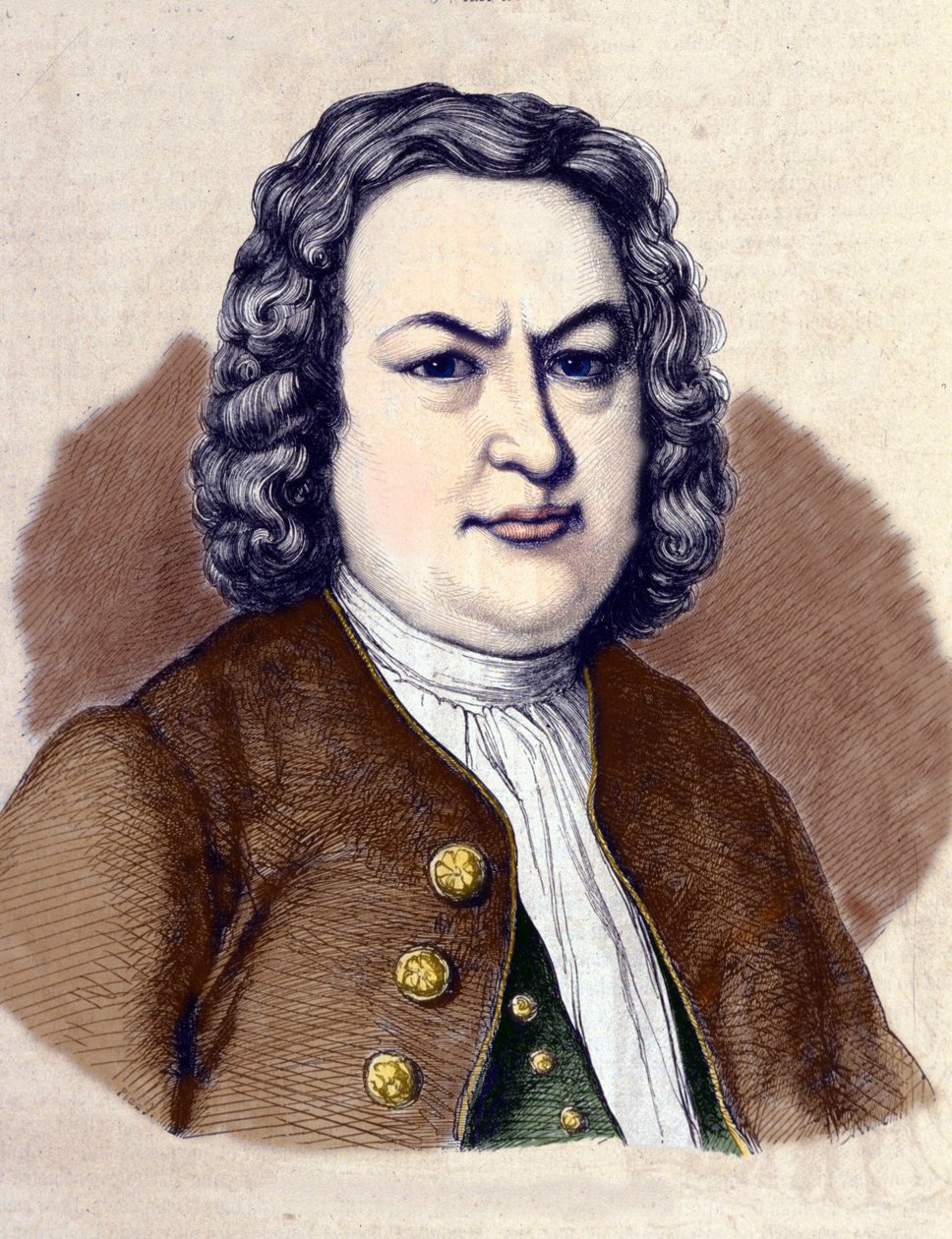 Portræt af John Sebastien Bach (Johann Sebastian Bach af Jean Pierre Laurens