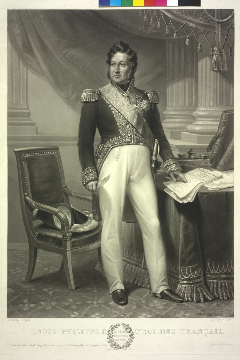 Den franske konge Louis Philipp (akvatinte) af Jean Pierre Marie Jazet