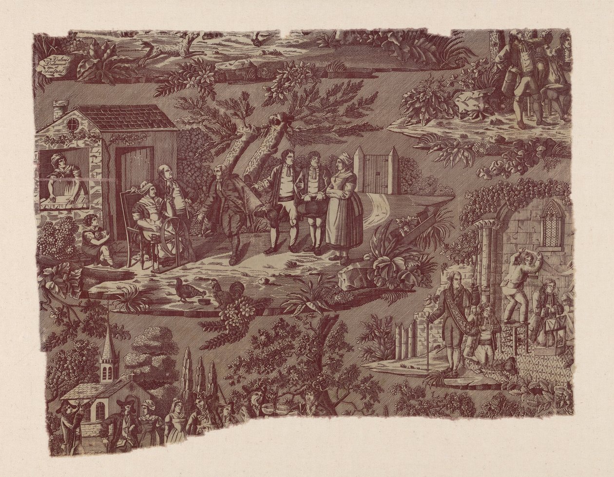 La Noce de Campagne (Landets bryllup) (møbelstof) af Jean Pierre Marie Jazet