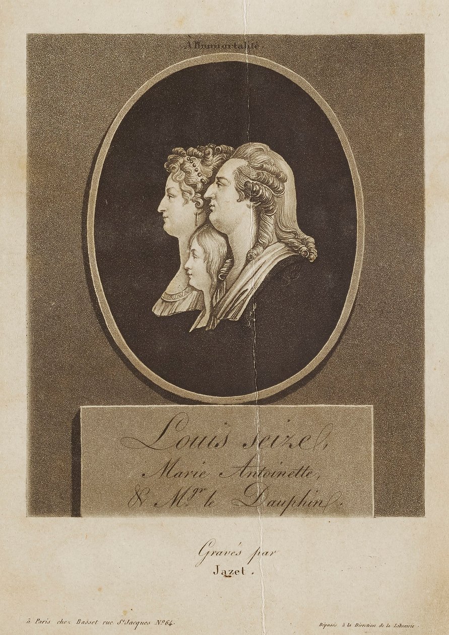 Louis Seize, Marie Antoinette og Mgr. le Dauphin af Jean Pierre Marie Jazet