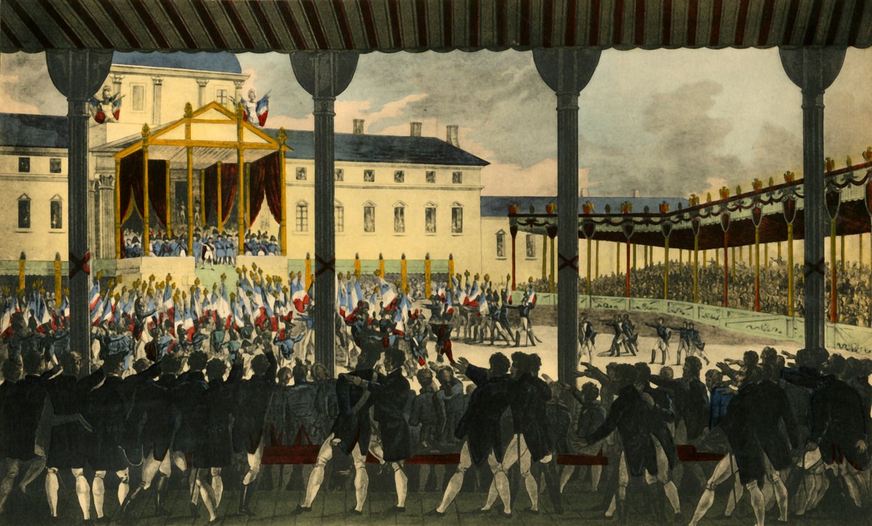 Indvendigt billede af forsamlingen på Champs-de-Mai..., 1815, 1921. af Jean Pierre Marie Jazet