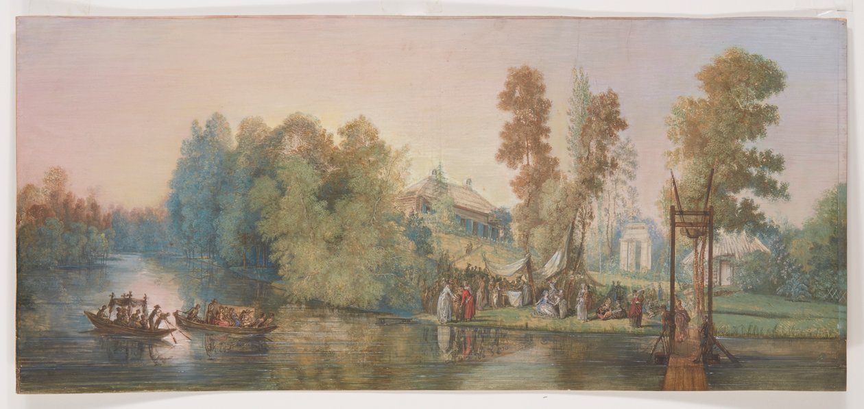 Galant scene: picnic ved en sø, 1787 af Jean Pierre Norblin de La Gourdaine