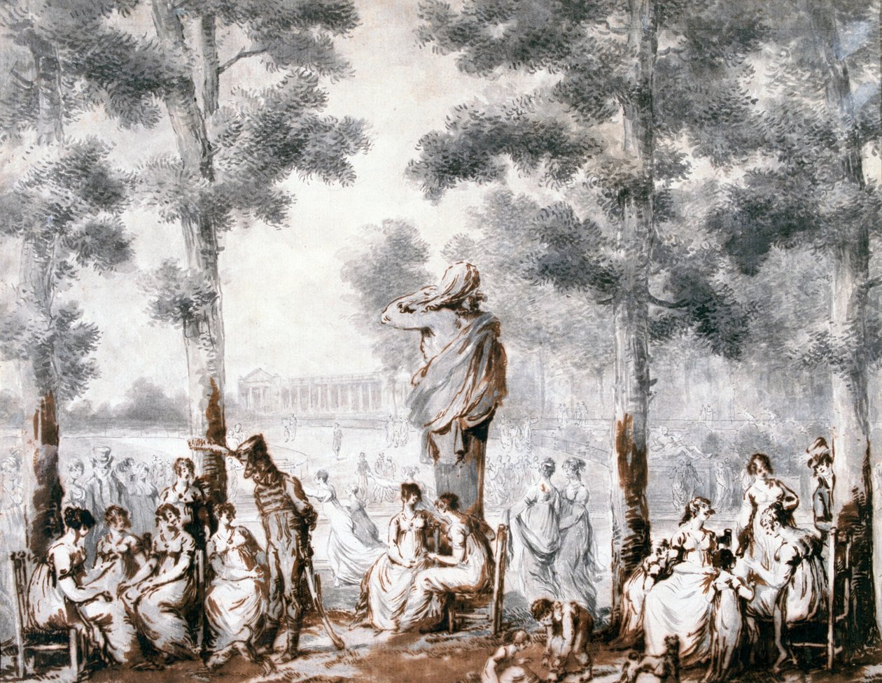 Tuileriernes terrasse, 1807 af Jean Pierre Norblin de La Gourdaine