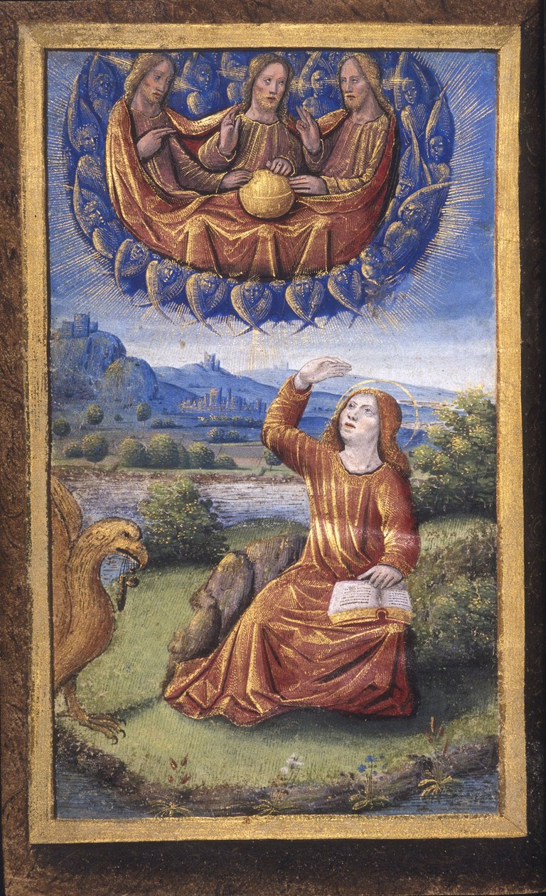 Den hellige treenighed fra Lettres bâtardes, ca 1490-1510 af Jean Poyet