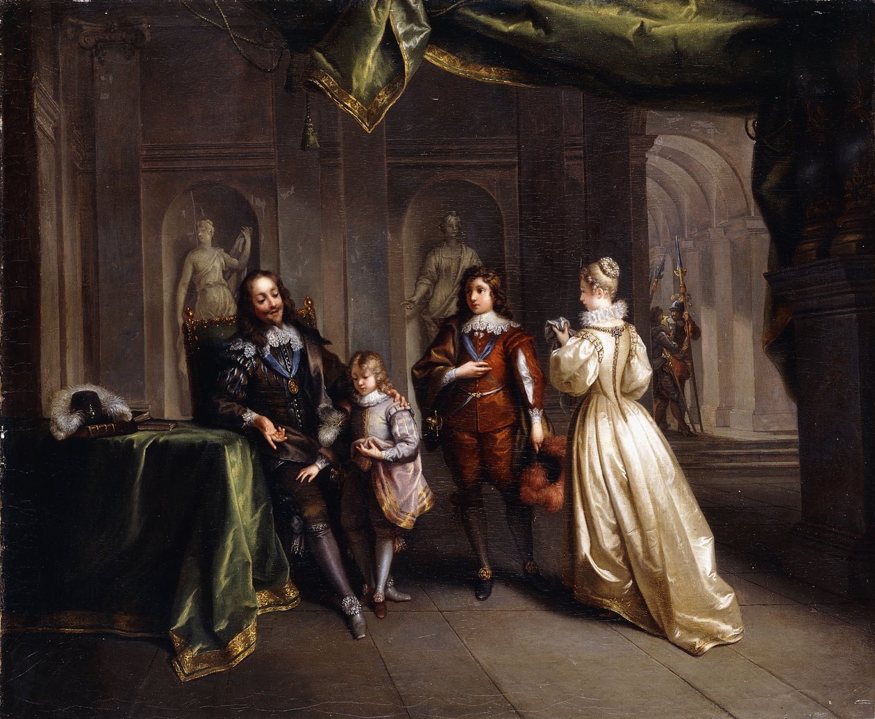 Kong Charles tager afsked med sine børn, ca. 1721 af Jean Raoux