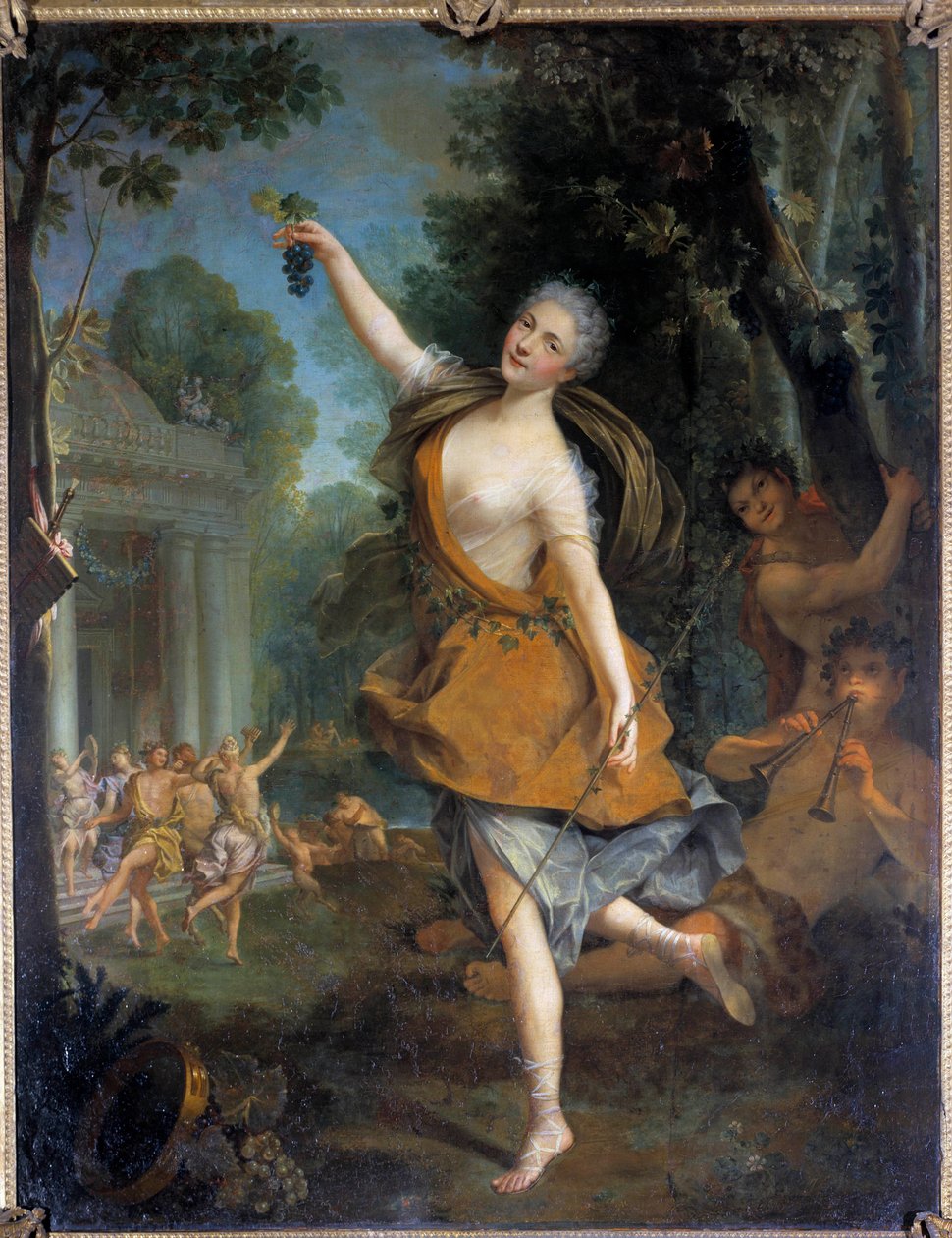 Mademoiselle Prevost in bacchante Repræsentation af danseren Mademoiselle Prevost (1680-1741) under en ballet. Maleri af Jean Raoux (1677-1734). 1723. Dim 2,09 x 1,62 m Tours, Musee des Beaux Arts af Jean Raoux