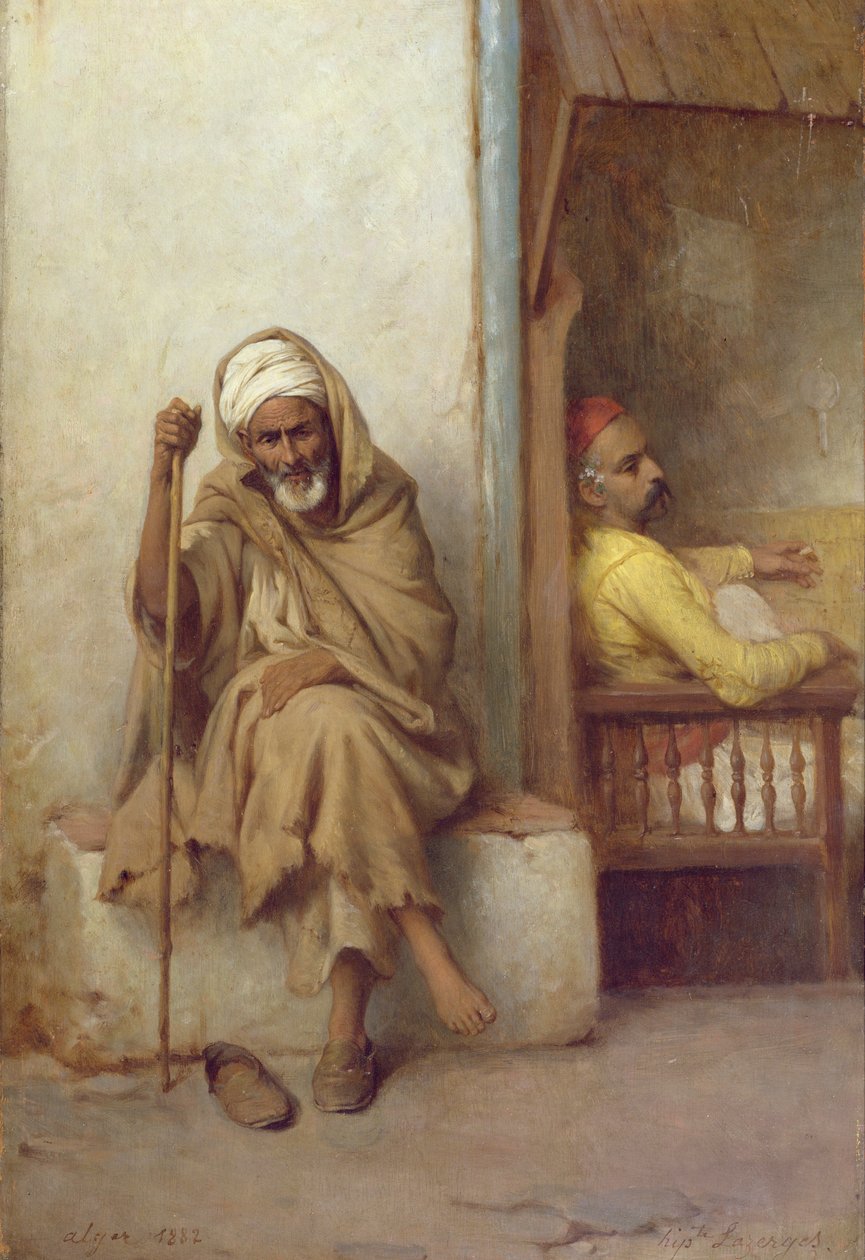 Algeriske mænd hviler, 1882 af Jean Raymond Hippolyte Lazerges