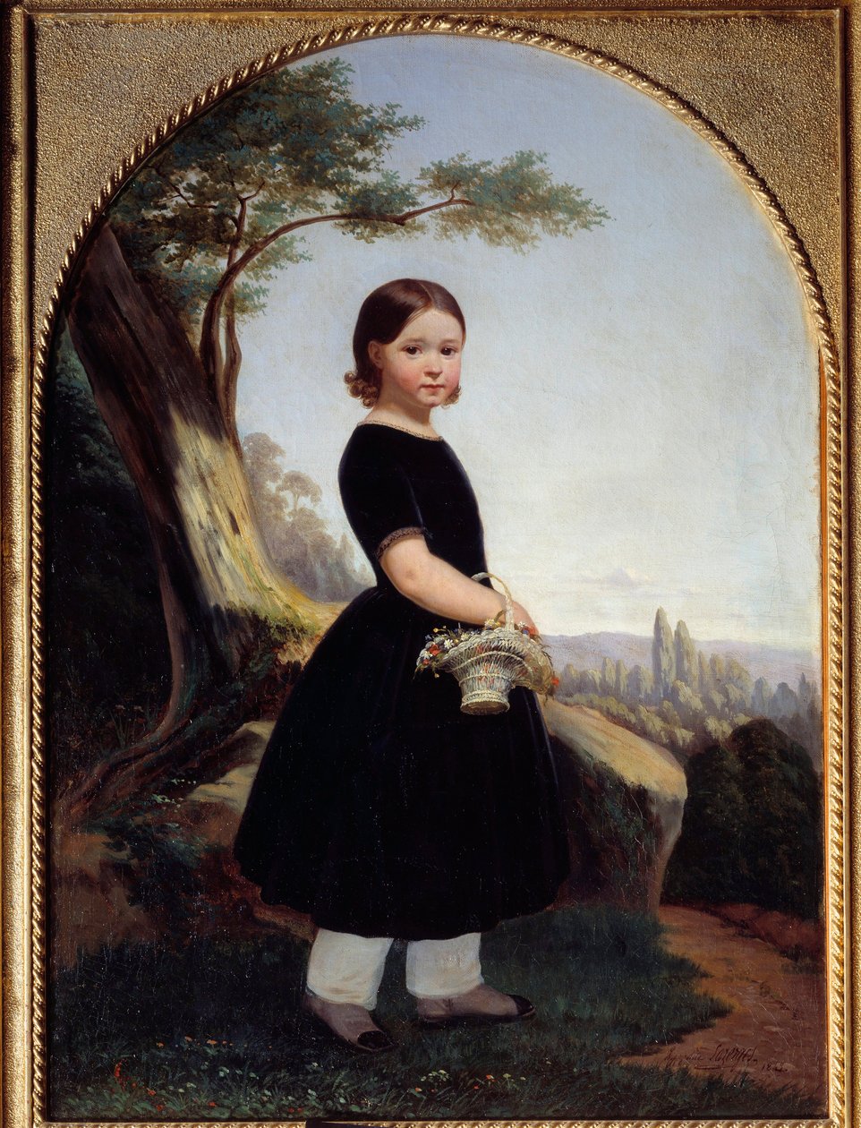 Portræt af en lille pige (Esther Debost) Esther Debost, kunstnerens kusine. Maleri af Hippolyte Lazerges (1817-1887) 1843 søn. 0,81x0,61 m Rouen, musee des Beaux Arts af Jean Raymond Hippolyte Lazerges
