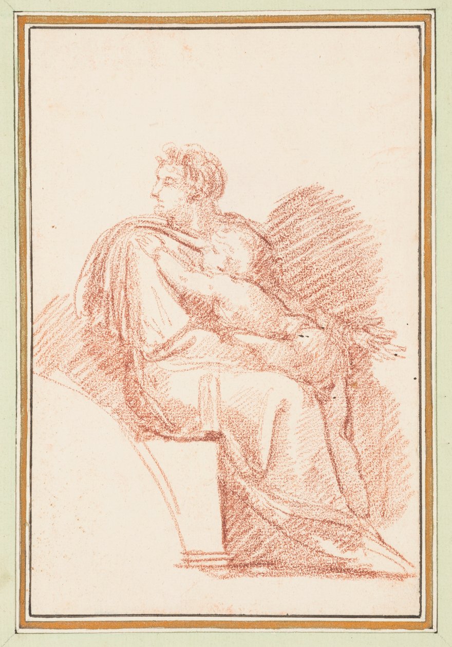 Josiah med Jekonja i armene, Kristi forfædre fra loftet i Det Sixtinske Kapel af Michelangelo af Jean Robert Ango