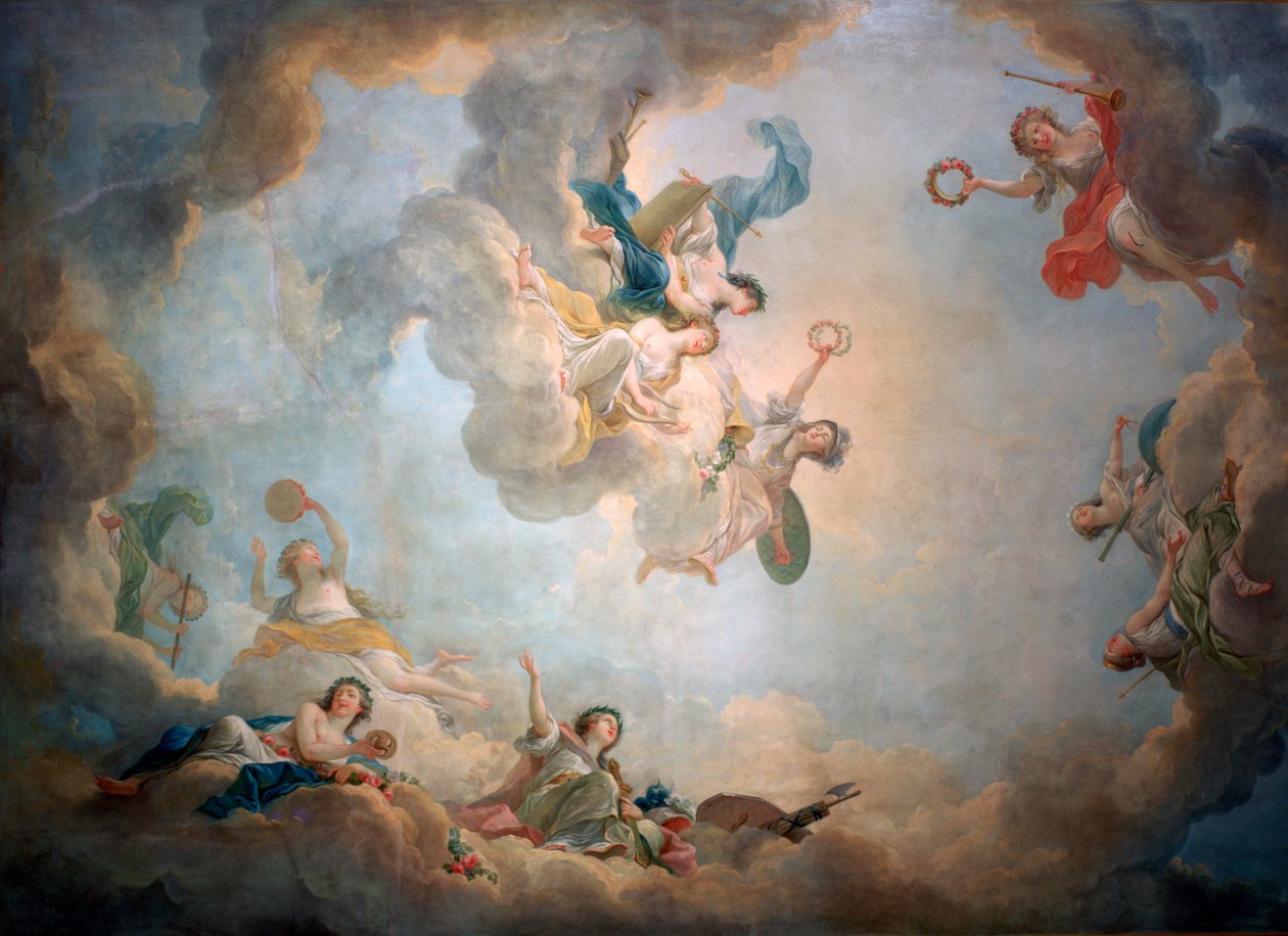 Loft af Marie Antoinettes legeværelse, Chateau de Fontainebleau, c1763-1811. af Jean Simon Berthelemy