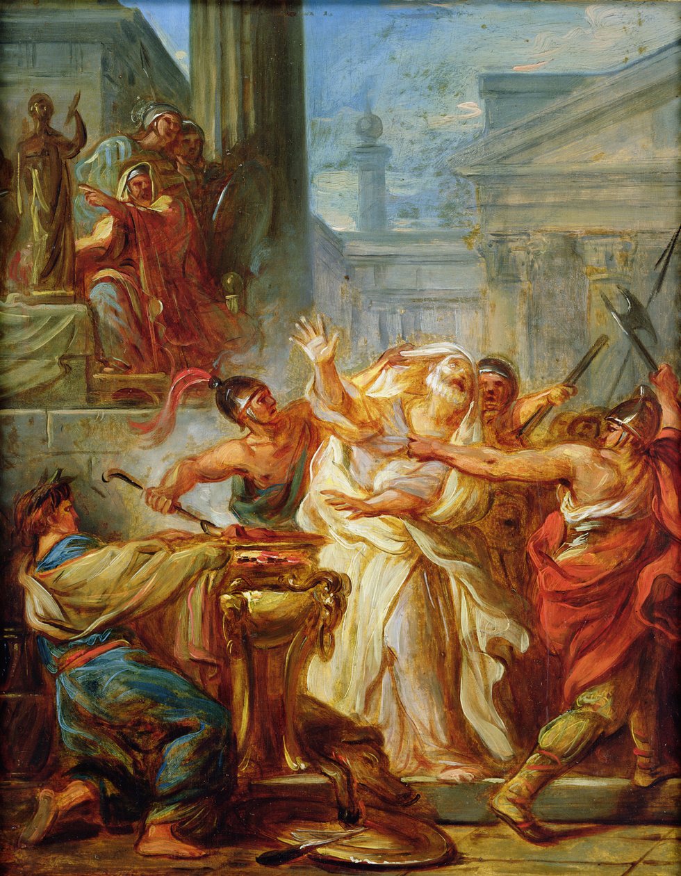 Eleazar nægter at spise svinekød af Jean Simon Berthelemy