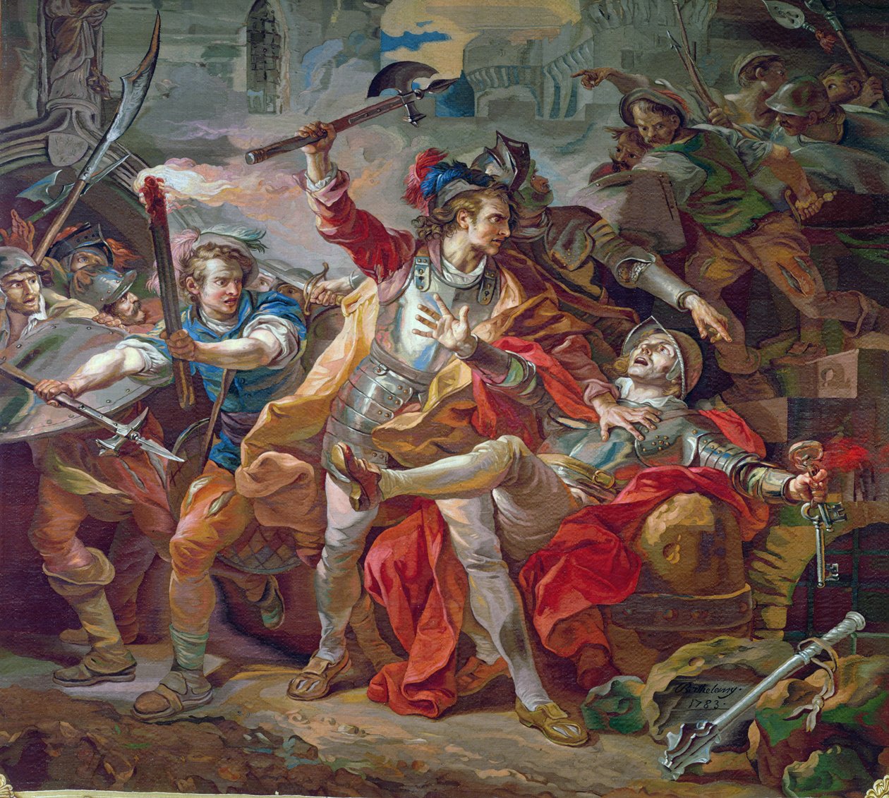 Mordet på Etienne Marcel (ca. 1316-58) design til et Gobelins gobelin, 1783 af Jean Simon Berthelemy