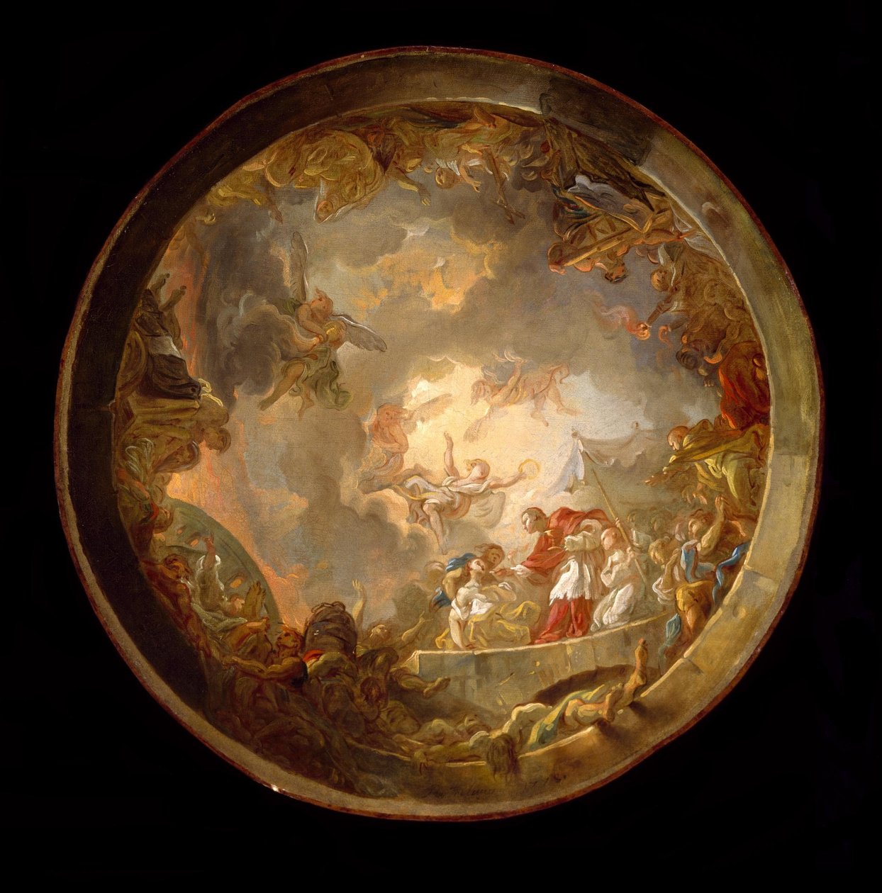 Sankt Carlo Borromeo tager sig af pestofrene af Jean Simon Berthelemy