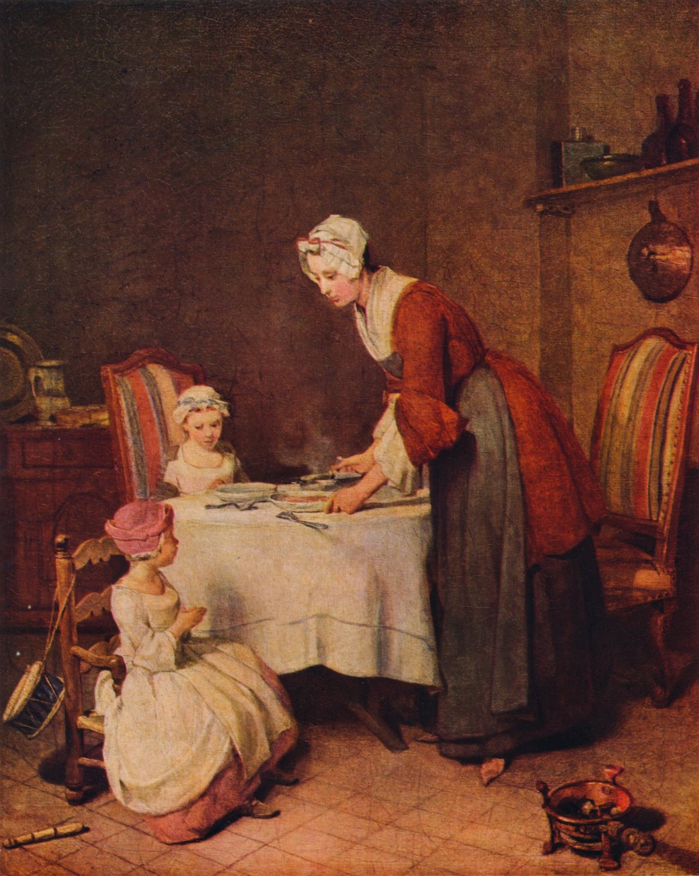 Grace eller Le Benedicite fransk titel, c1740. af Jean Baptiste Simeon Chardin