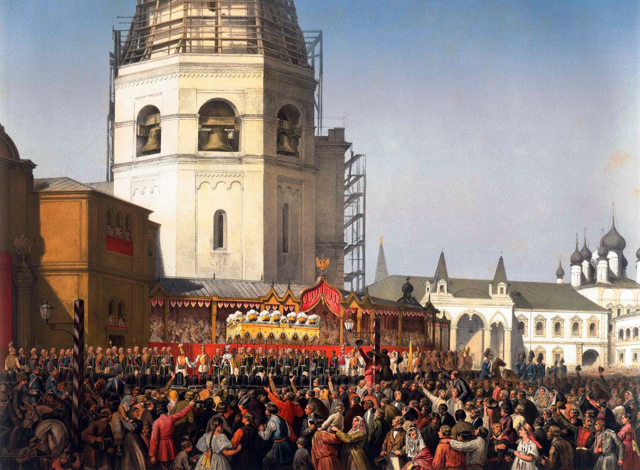 Procession efter kroningen af zar Alexander II af Rusland, Moskva, 1856. af Jean Sorieul