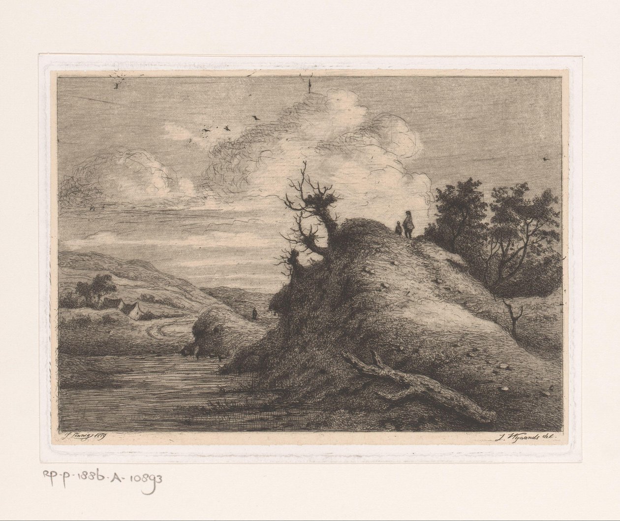 Vandrere i et klitlandskab af Jean Théodore Joseph Linnig