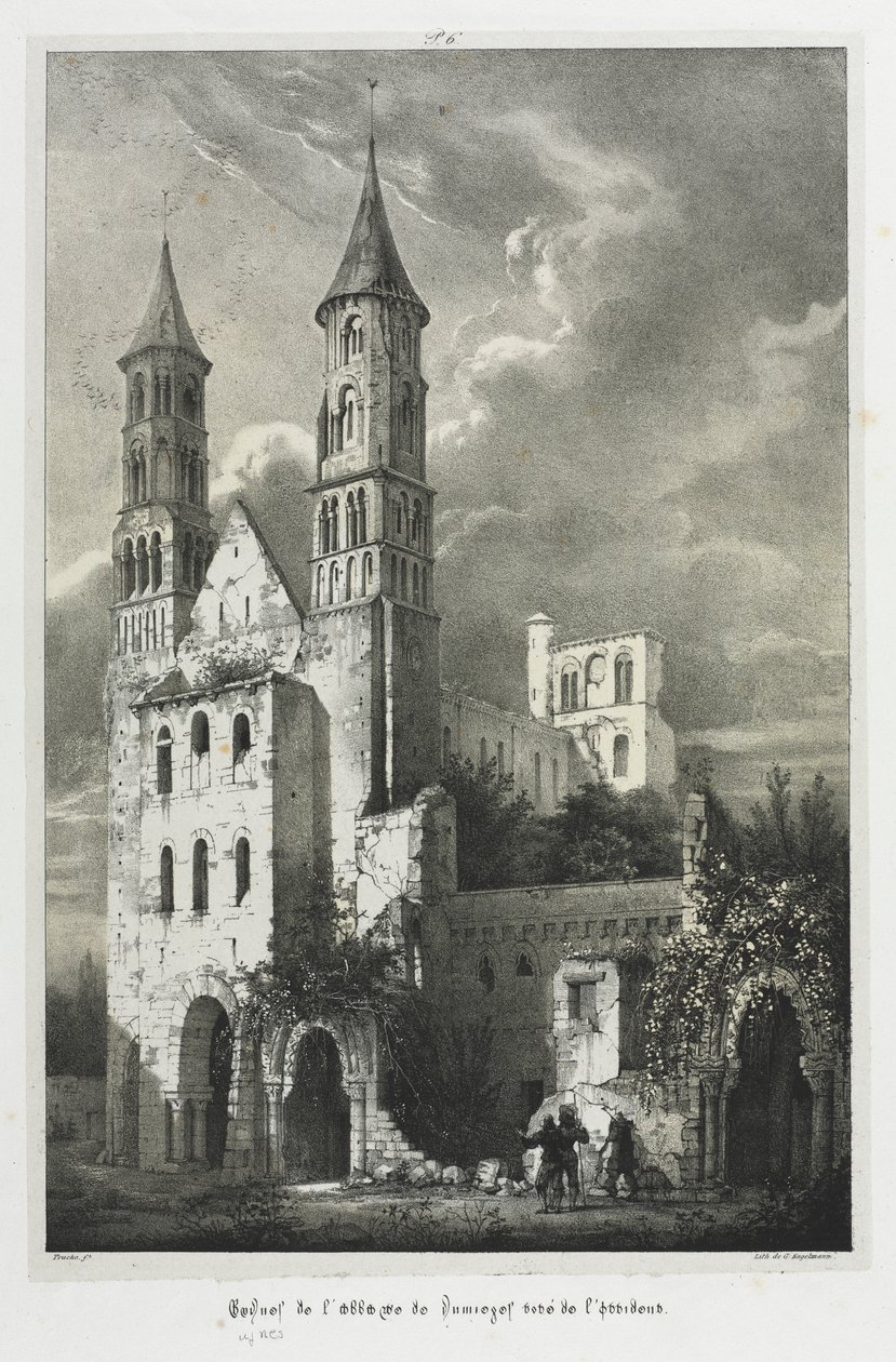 Ruinerne af klosteret Jumièges af Jean Truchot