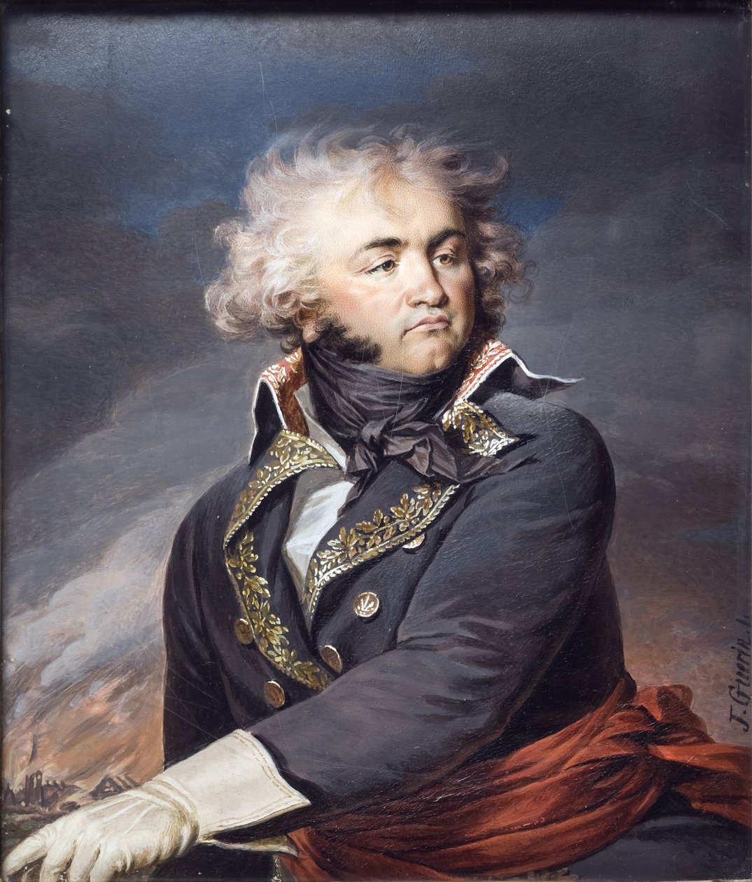 Portræt af general Jean-Baptiste Kleber (1753-1800), af Guerin, Jean Urbain (1760-1836). Akvarel på pergament, ca. 1790. Mål : 24x20 cm. Nationalmuseum Stockholm af Jean Urbain Guerin