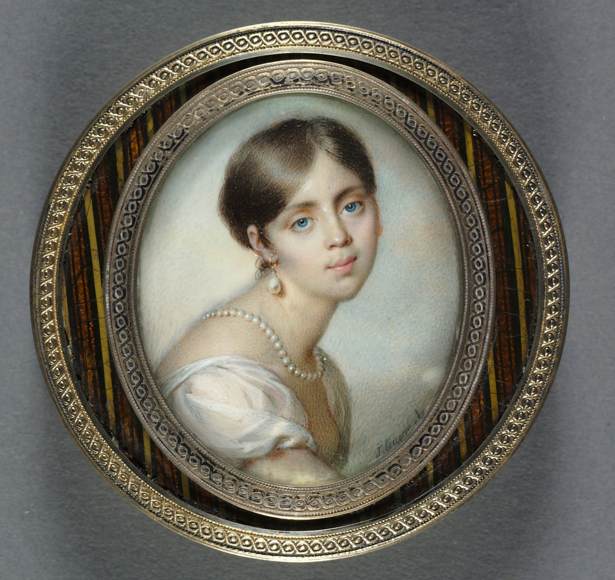 Portræt af en ung kvinde i hvidt, 1805. af Jean Urbain Guerin