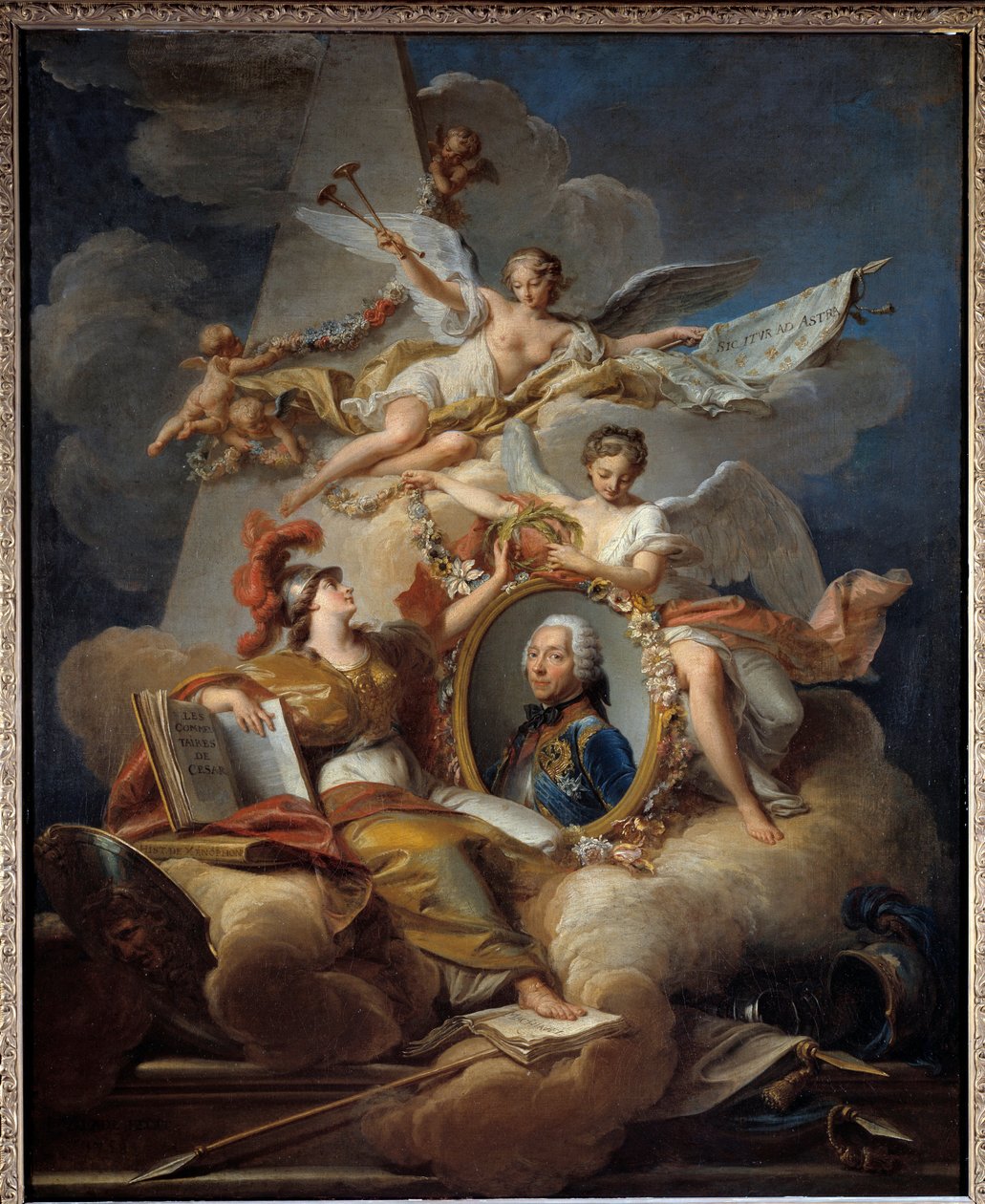 Allegorisk portræt af Louis Charles Auguste Fouquet, hertug af Belle Isle, marechal af Frankrig (1684-1761). Maleri i et maleri. Maleri af Jean Valade (1709-1787) 1758 søn. 1x0,8 m af Jean Valade